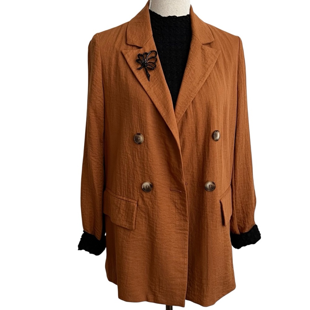 a new day Oversized Pumpkin Spice Long Line Blazer Size Small
